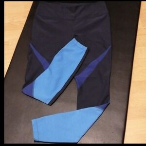 Nike Blue and Black Athletic Leggings